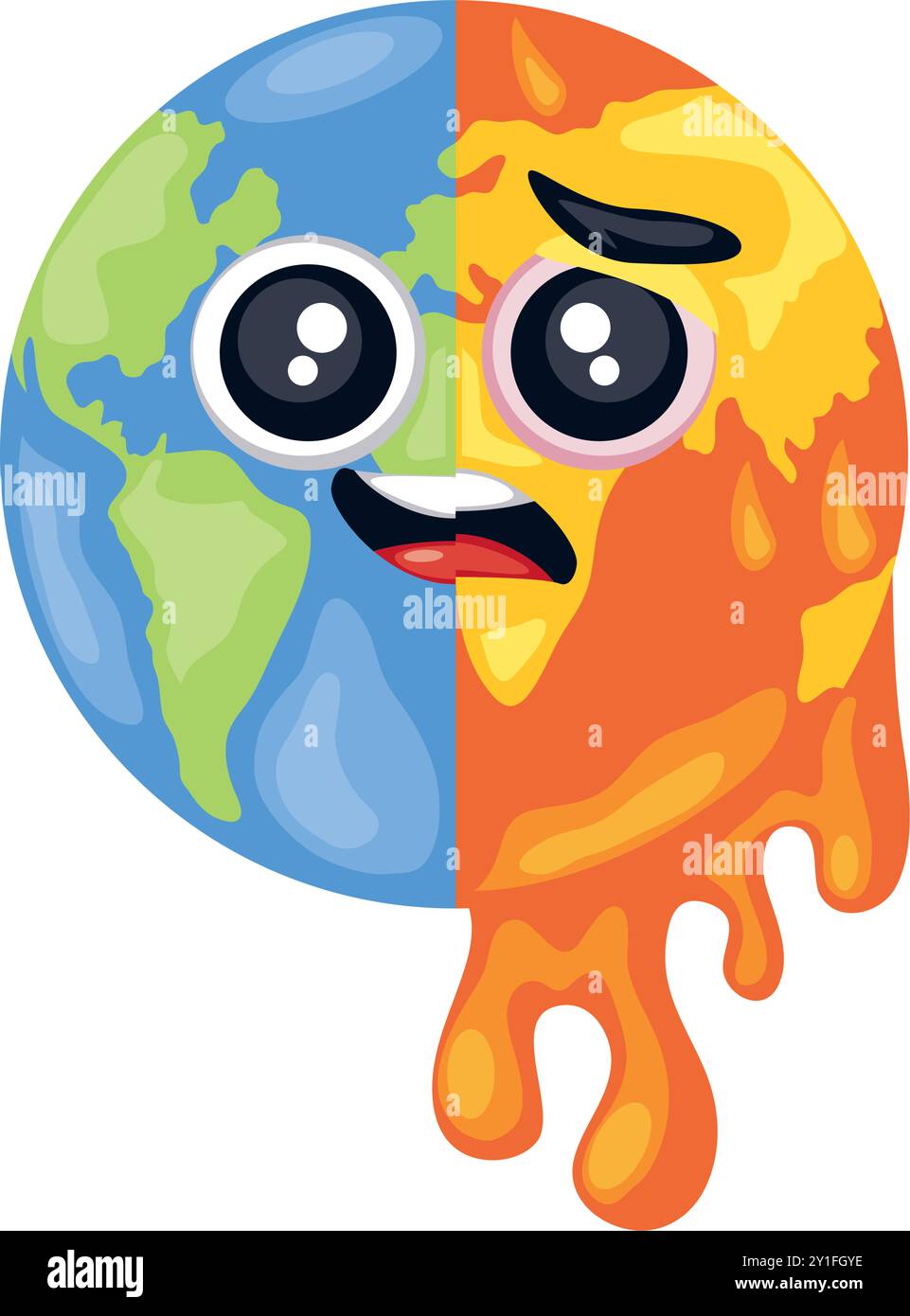 global warming cartoon melting planet Stock Vector Image & Art - Alamy