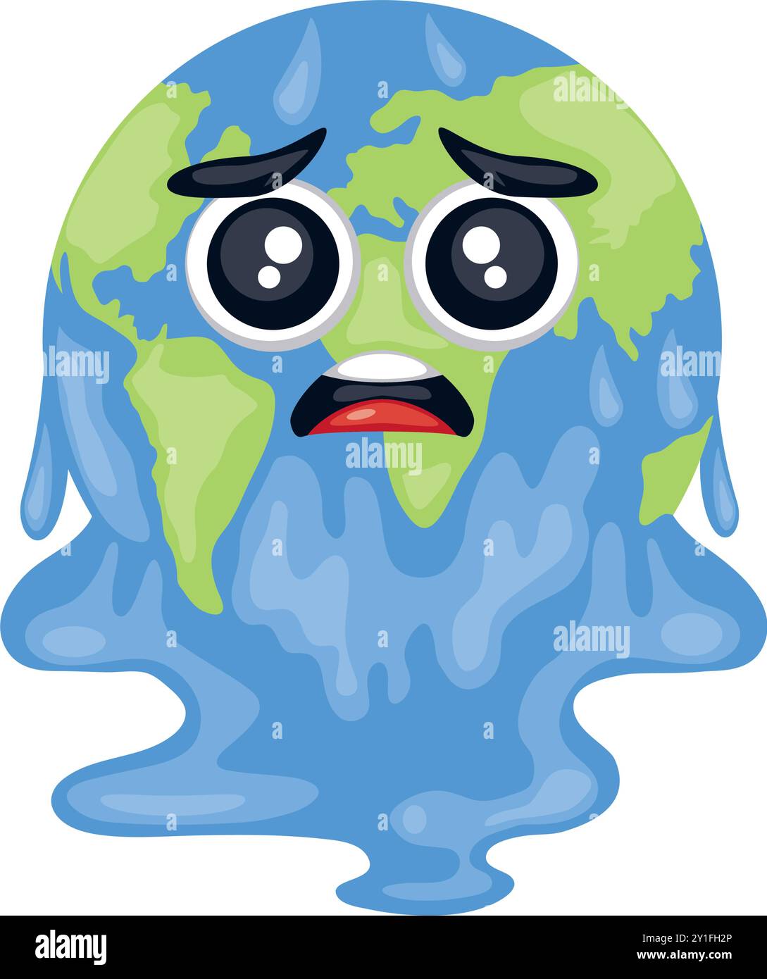 sad global warming melting earth Stock Vector Image & Art - Alamy