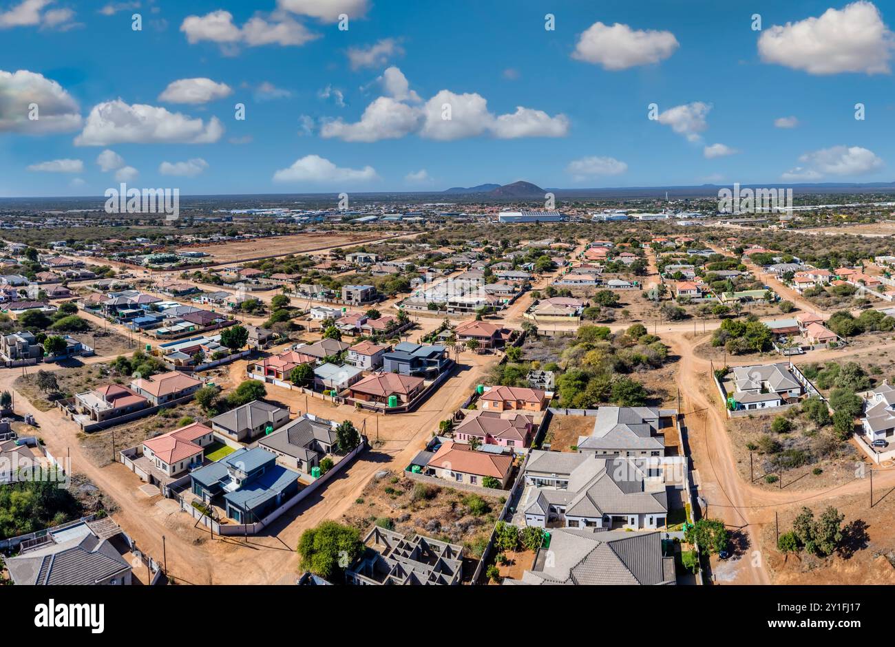 aerial Gaborone, new developments in Gaborone North neighborhood Stock ...