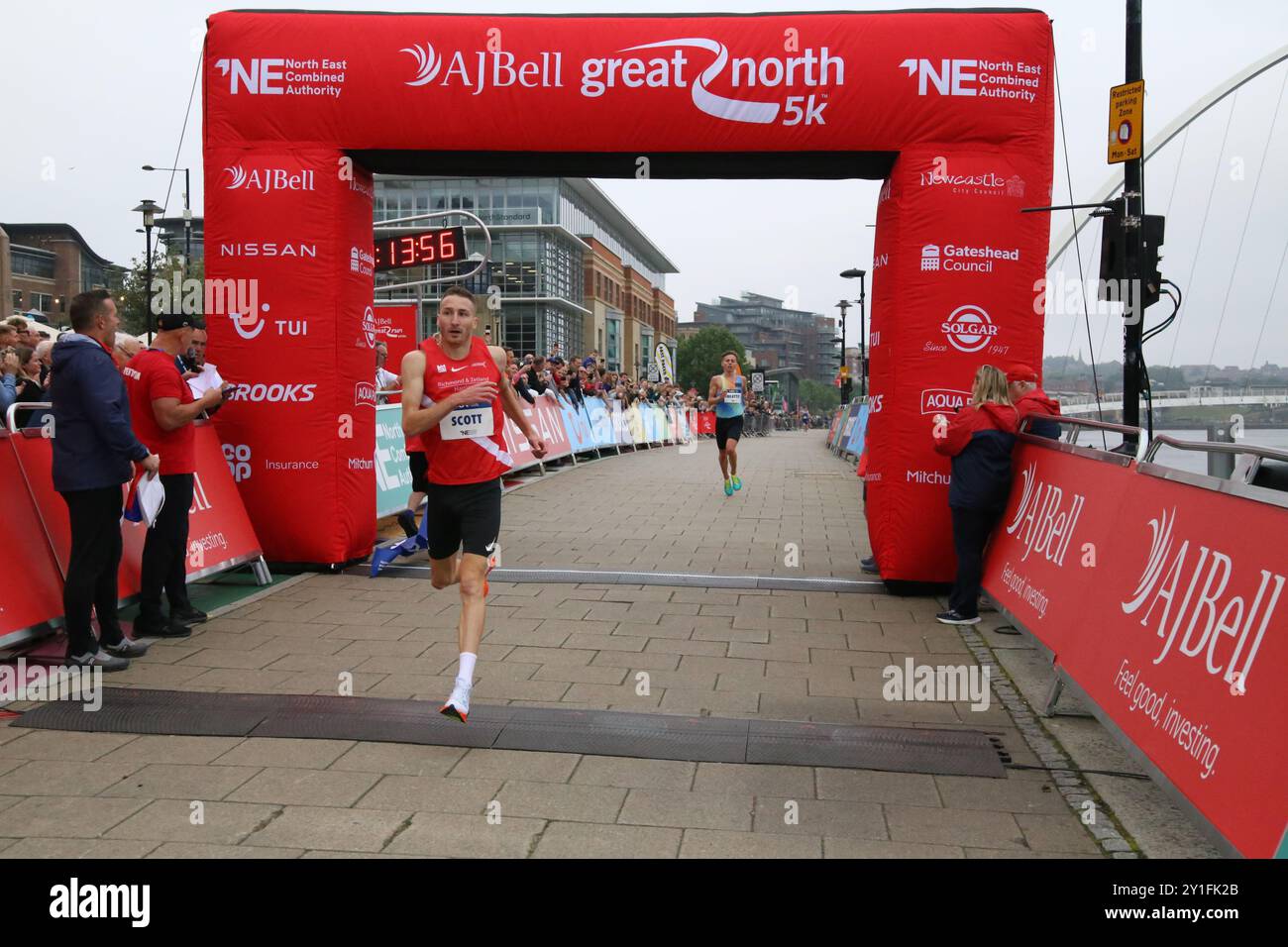 The Great North Run 5k taking place on Newcastle and Gateshead on Friday, North East Mayor Kim McGuinness attended. Newcastle upon Tyne, UK, 06th September, 2024, Credit: DEW/Alamy Live News Stock Photo