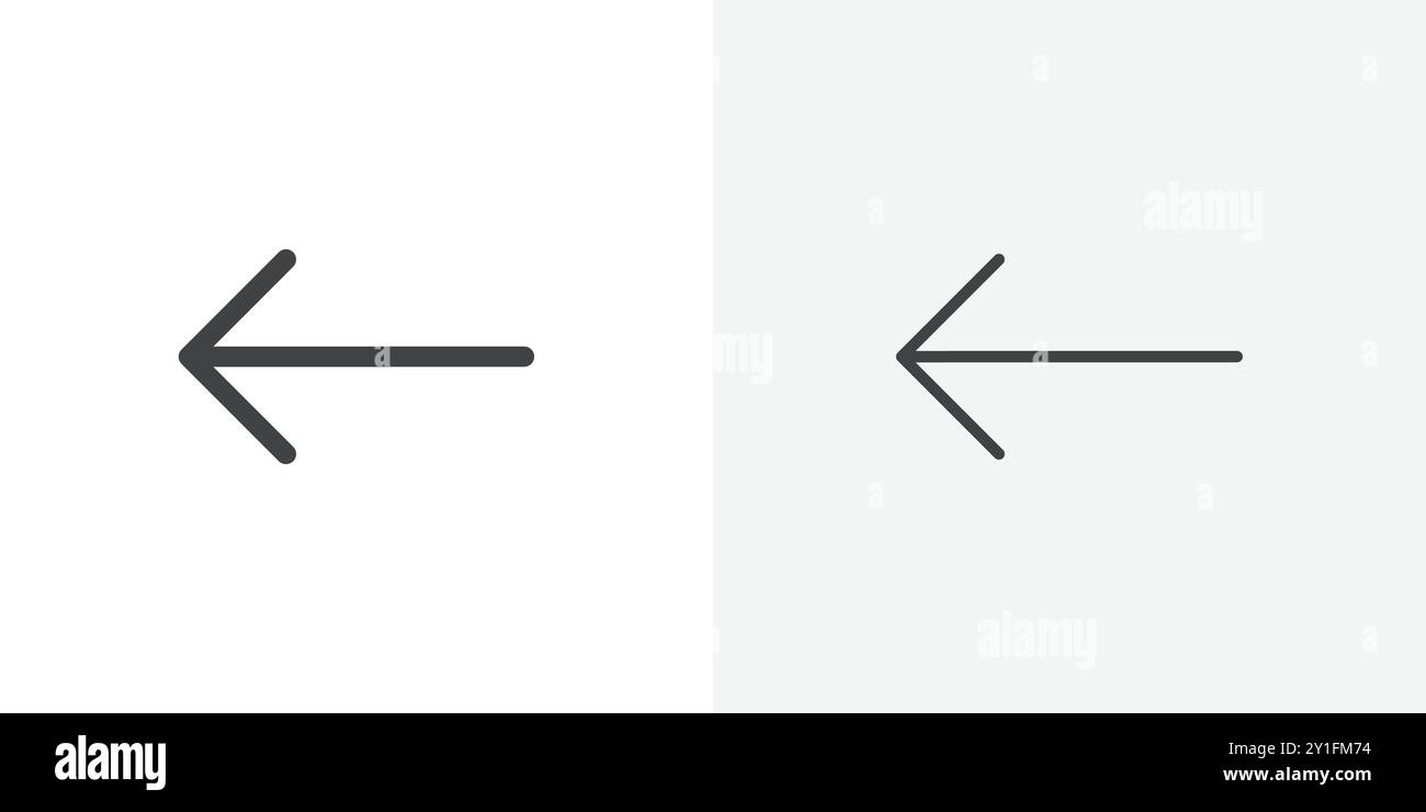 Arrow icon Flat outline Collection in Black and white background Stock ...