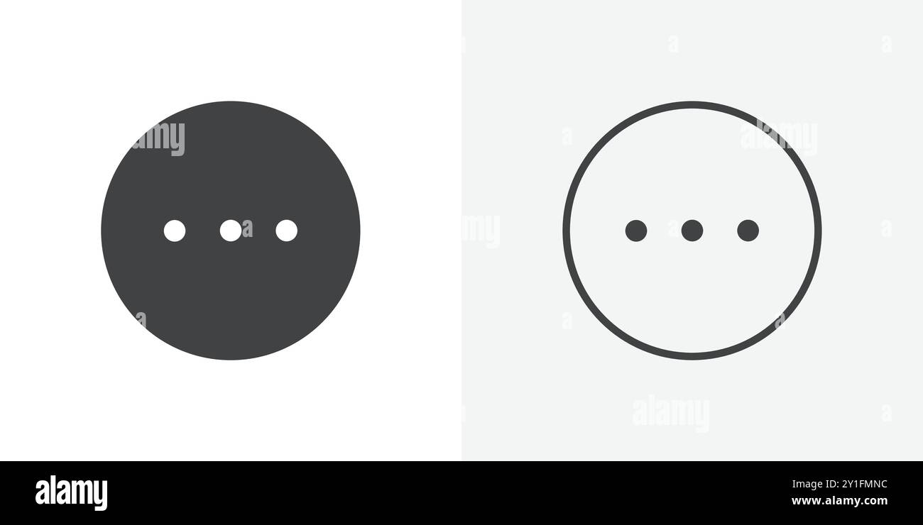 More icon Flat outline Collection in Black and white background Stock ...