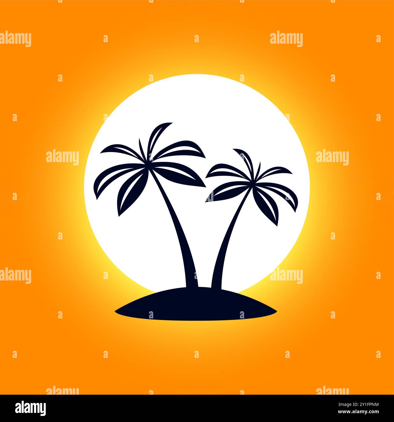 Sunset and Sunrise on the Beach with Coconut Trees or Tropical Palm ...