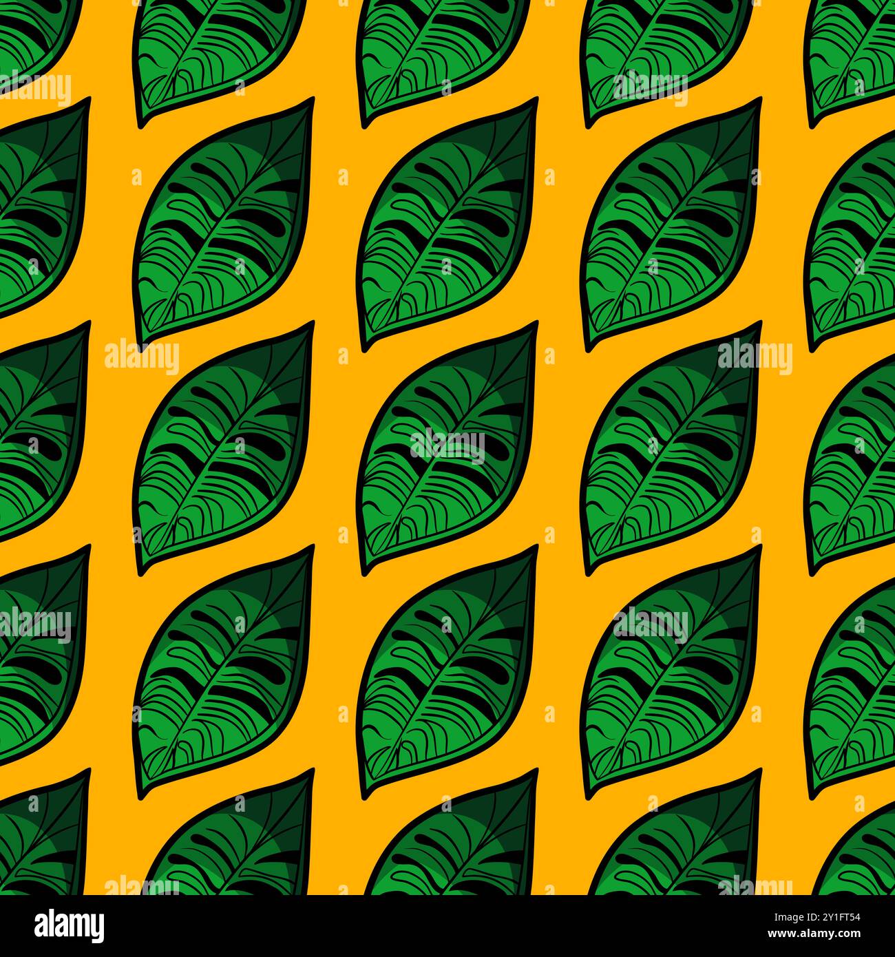 Tropical leaves vector botanical seamless pattern Stock Vector
