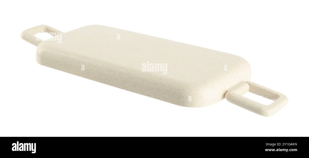 Plastic lid from lunch box isolated on white Stock Photo