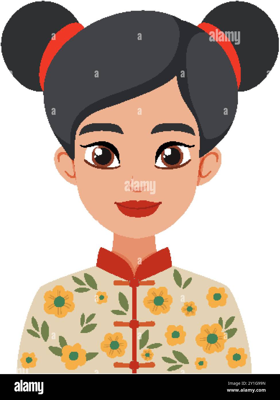 Illustration of a woman in floral attire Stock Vector Image & Art - Alamy