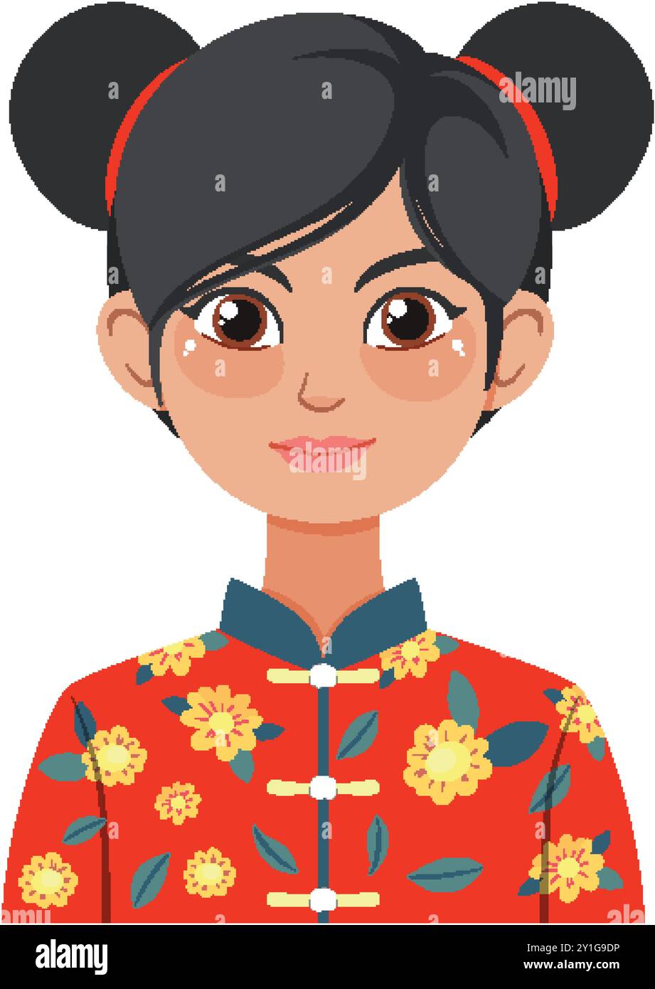 Illustration of a woman in floral attire Stock Vector Image & Art - Alamy