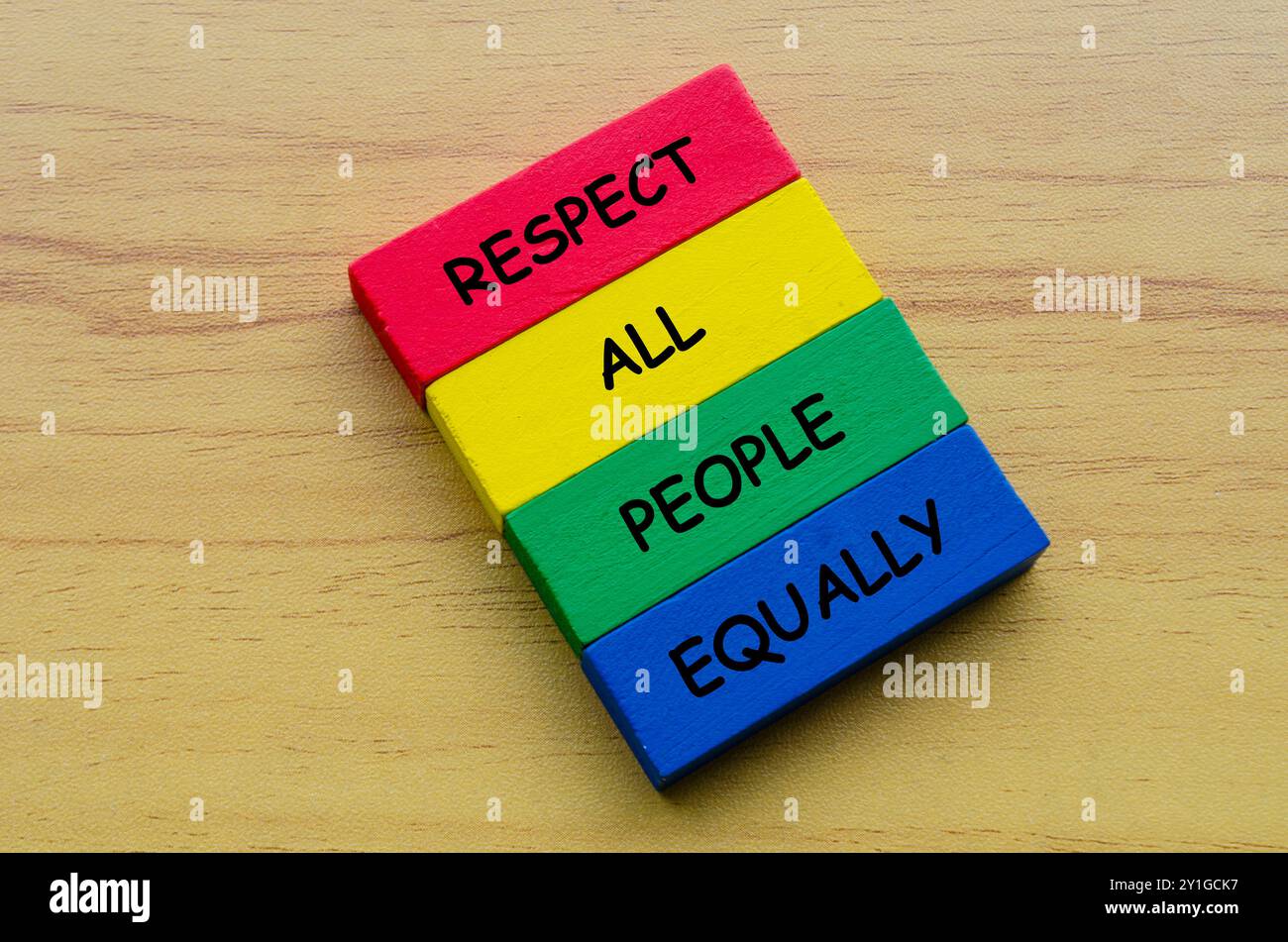 Respect All People Equally Text On Multicolored Wooden Blocks