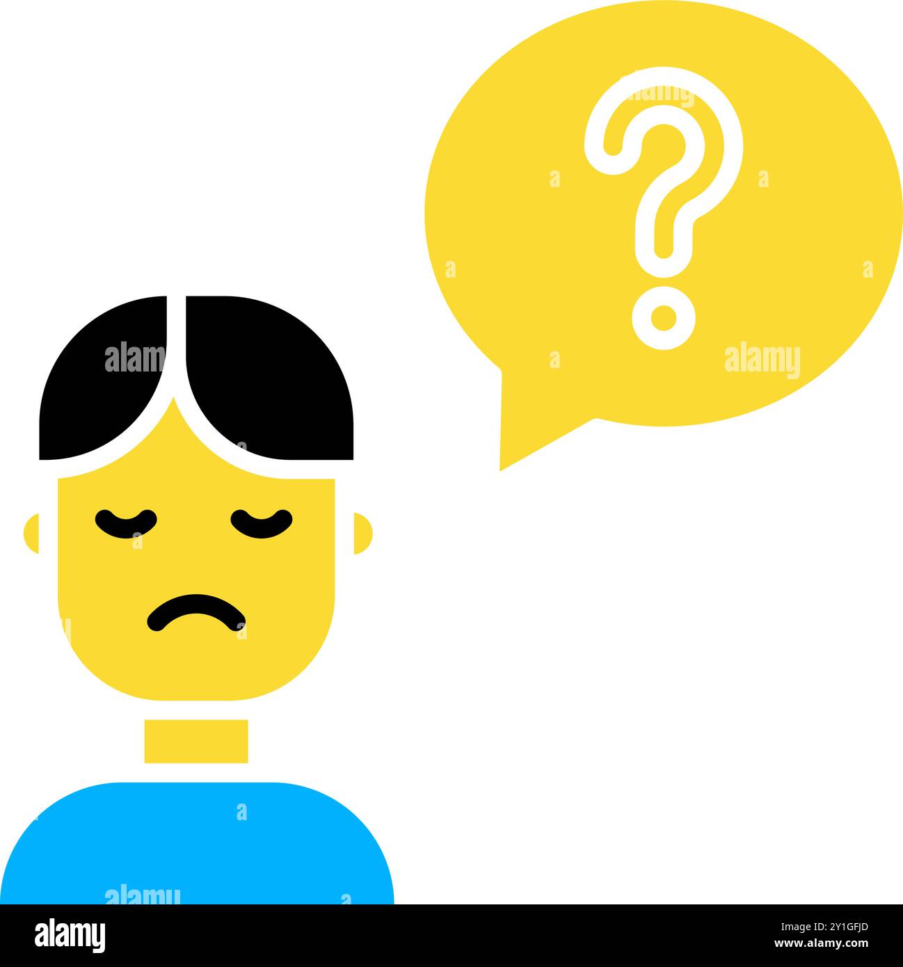 icon glyph colors people with bubble chat with question symbol, confused customer feedback. Editable file Stock Vector