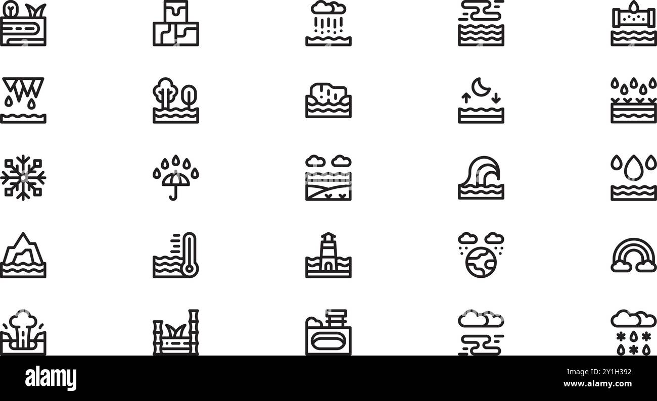 Water in nature icons High-Quality Vector Icons Collection with ...