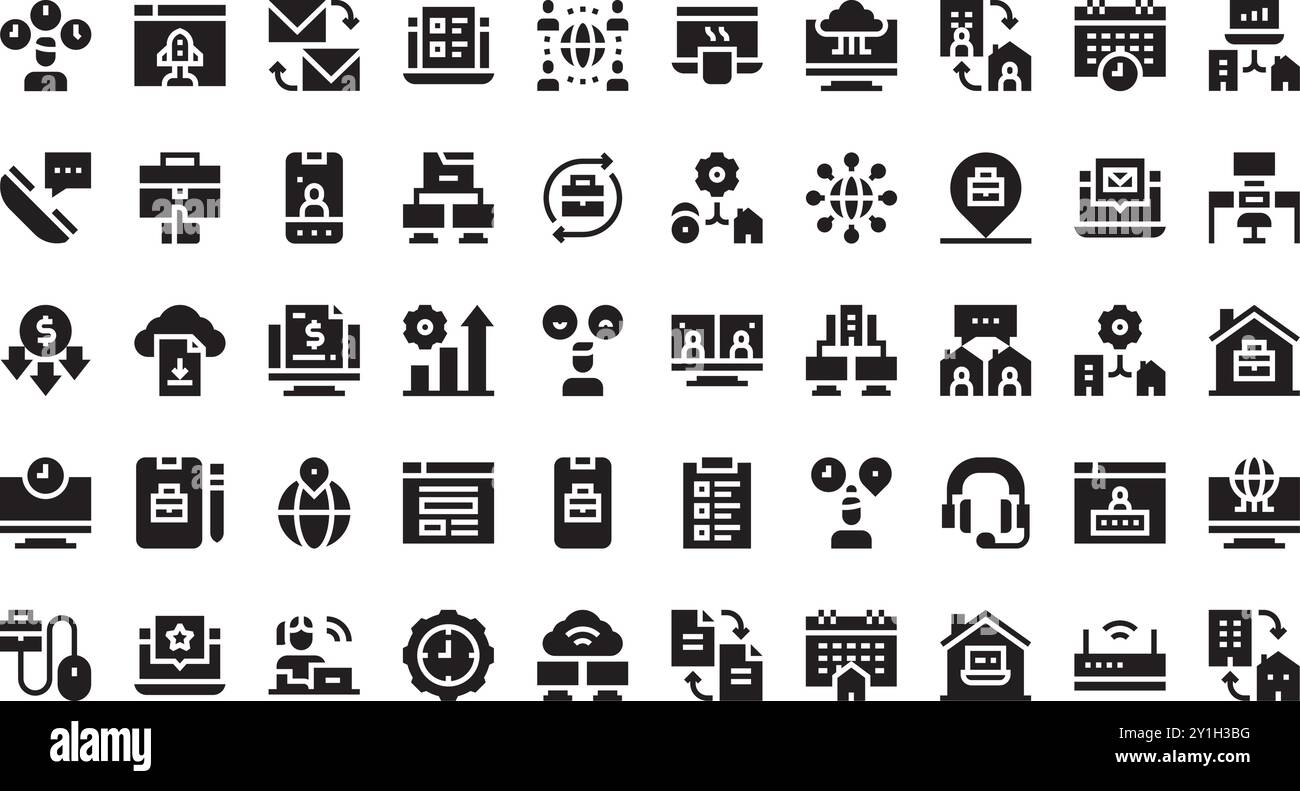 Remote working icons High-Quality Vector Icons Collection with Editable Stroke. Ideal for Professional and Creative Projects. Stock Vector