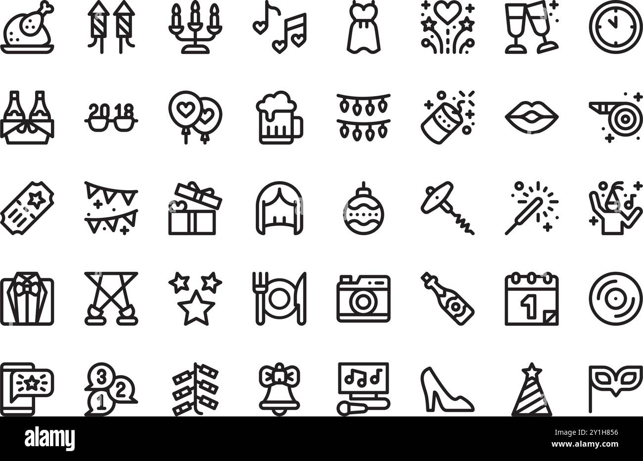 New year icons High-Quality Vector Icons Collection with Editable ...
