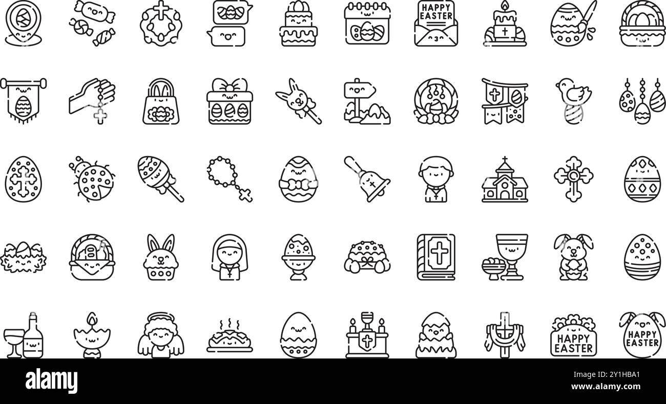 Easter monday icons High-Quality Vector Icons Collection with Editable Stroke. Ideal for Professional and Creative Projects. Stock Vector