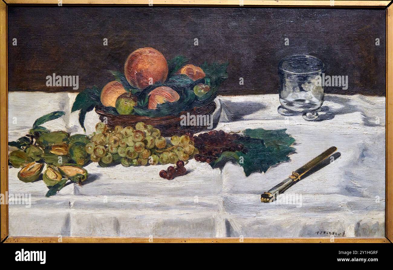 Édouard Manet (Paris 1832 - Paris 1883), Nature morte: fruits sur une table, 1864, Musée d'Orsay, Paris, France. Stock Photo