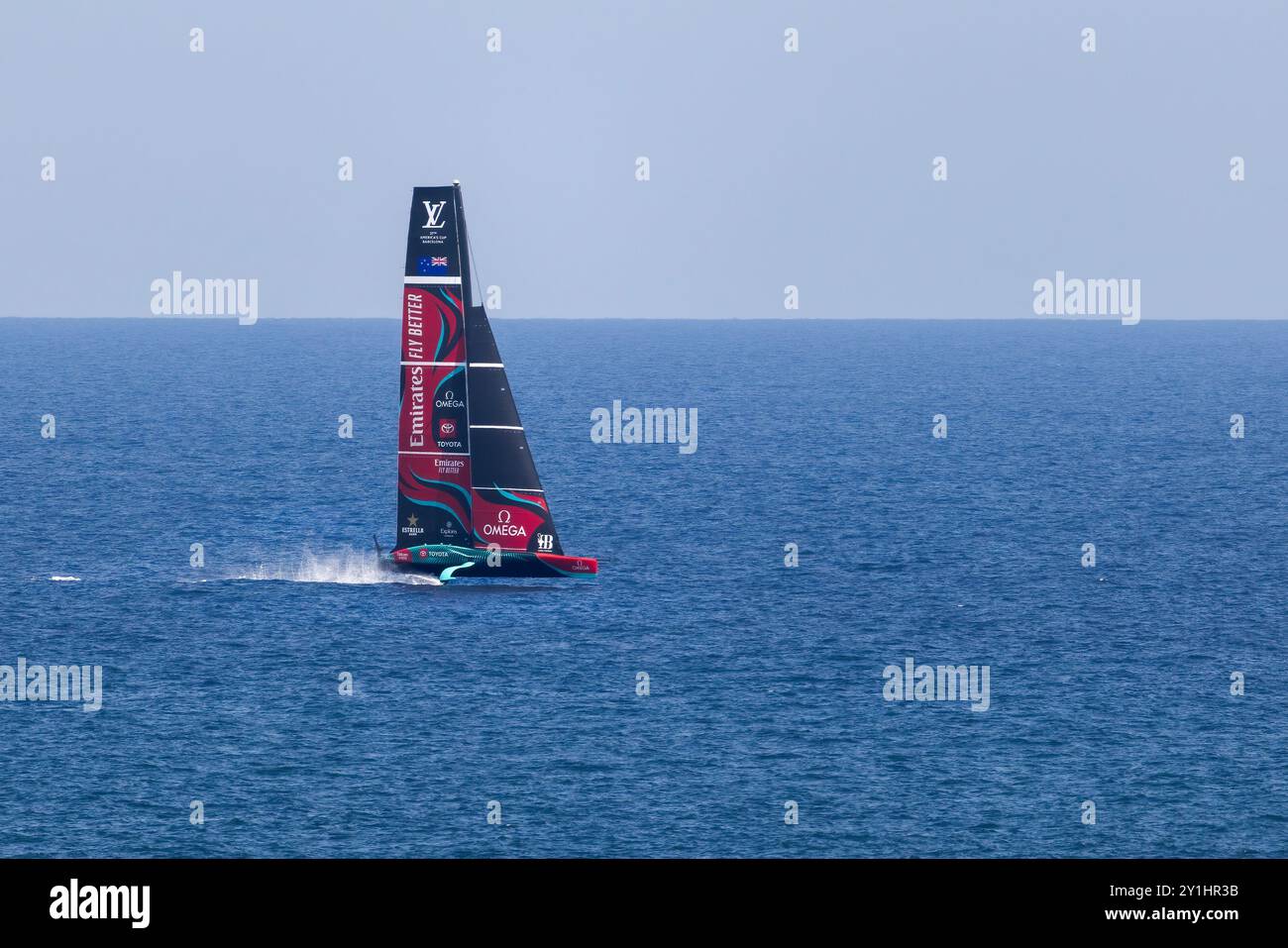 BARCELONA AUGUST 31 2025 Emirates Team New Zealand sailing at the