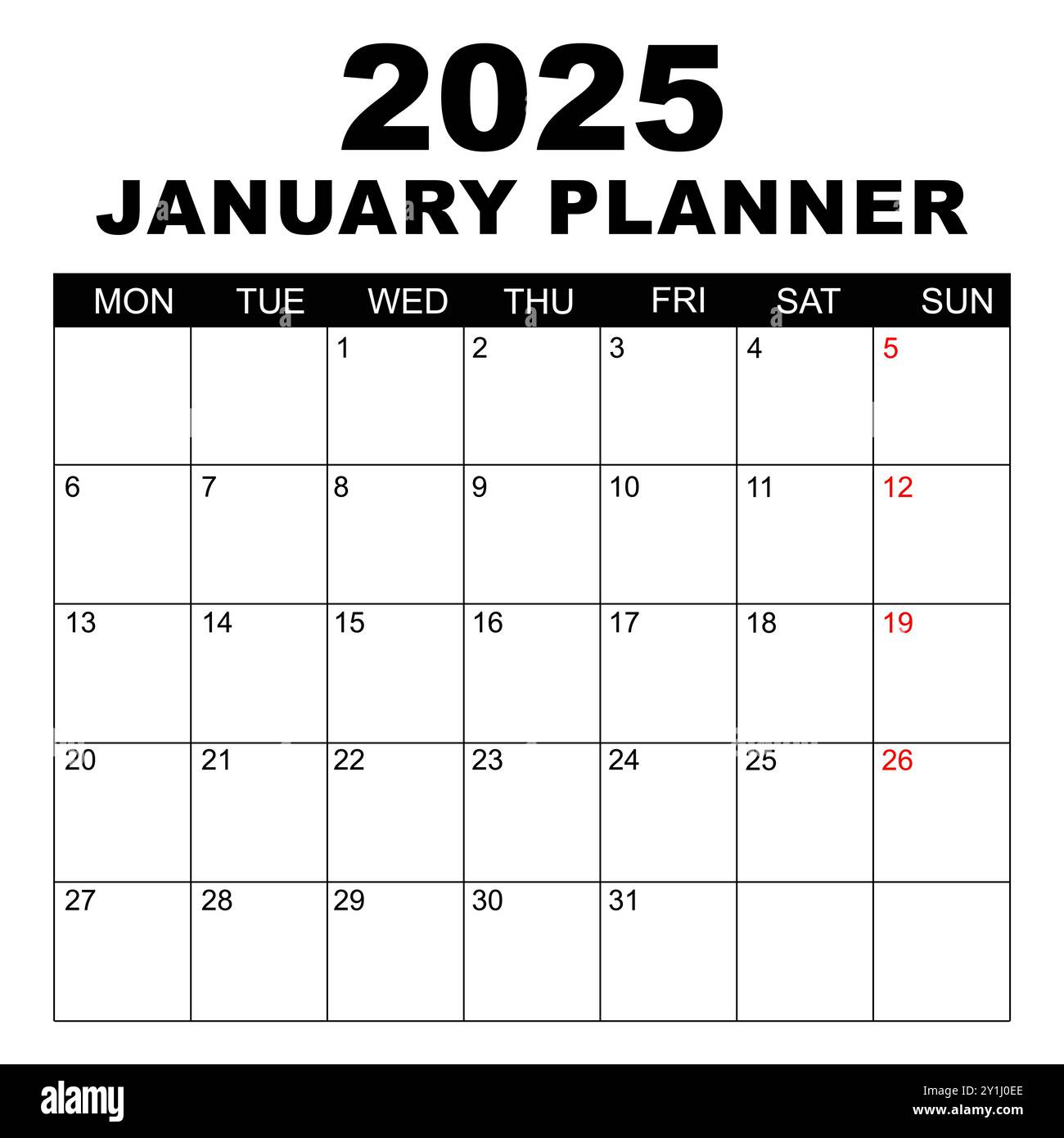 January 2025 Calendar. Week starts on Monday. Blank Calendar Template. Fits Letter Size Page. Stationery Design. Simple set calendar 2025. Monthly Stock Vector Image & Art - Alamy january-2025-calendar-week-starts-on-monday-blank-calendar-template-fits-letter-size-page-stationery-design-simple-set-calendar-2025-monthly-stock-vector-image-art-alamy