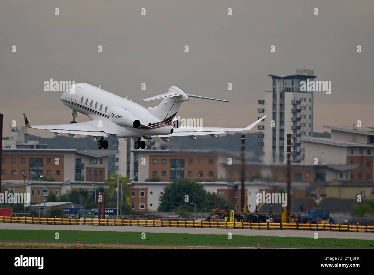 London City Airport London City Airport in the UK has had plans to increase its annual passenger cap increased to nine million passengers a year up from six and a half million approved by the Government and to fly three extra flights in the first half hour of its daily operations. However its plan to extend operations into Saturday afternoon was rejected and must continue to close at 12:30 pm on Saturdays despite wanting to extend until 6:30pm. London City Airport UK Copyright: xMartinxDaltonx City Airport 070924 MD 011 Stock Photo