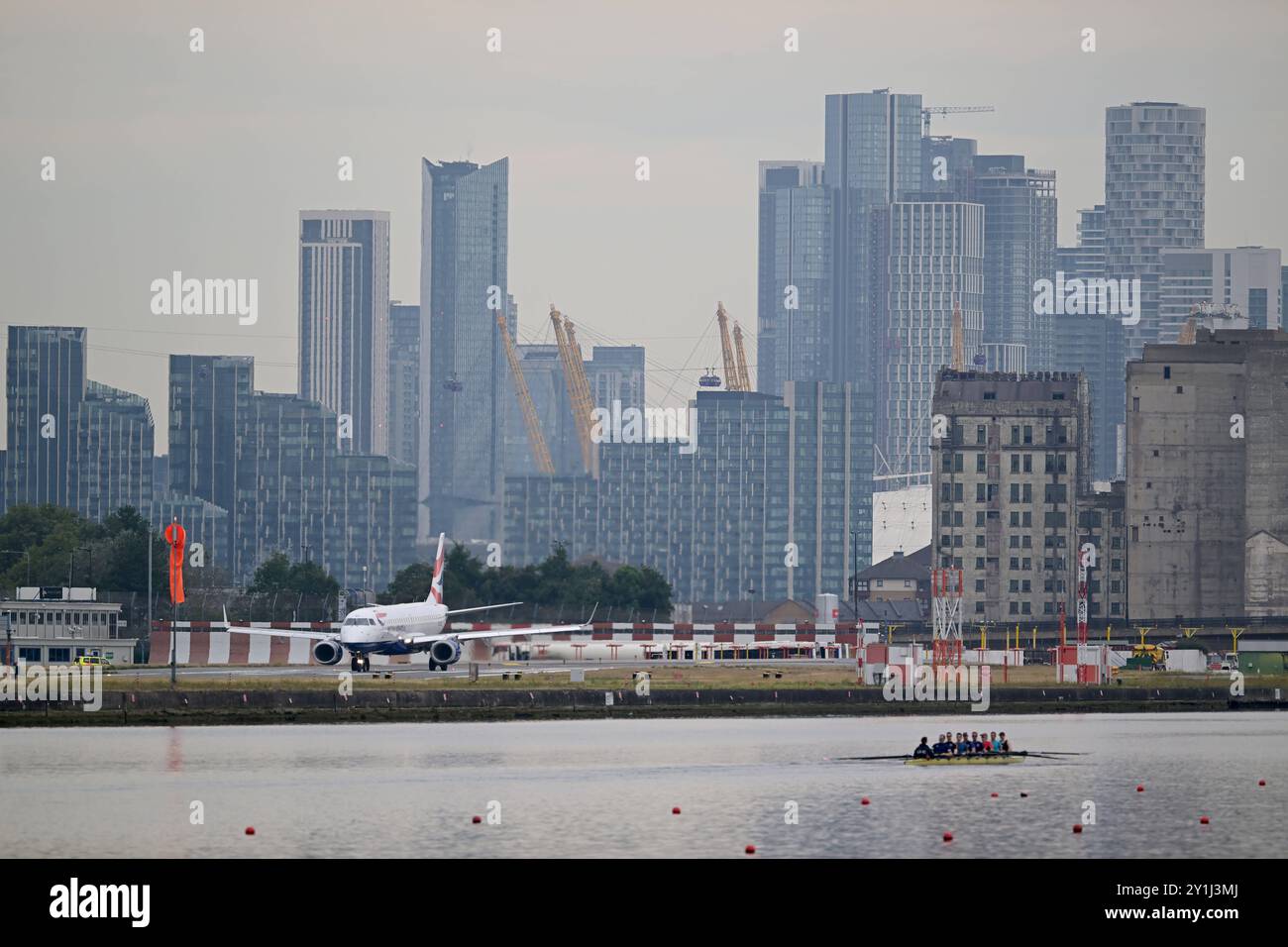 London City Airport London City Airport in the UK has had plans to increase its annual passenger cap increased to nine million passengers a year up from six and a half million approved by the Government and to fly three extra flights in the first half hour of its daily operations. However its plan to extend operations into Saturday afternoon was rejected and must continue to close at 12:30 pm on Saturdays despite wanting to extend until 6:30pm. London City Airport UK Copyright: xMartinxDaltonx City Airport 070924 MD 021 Stock Photo