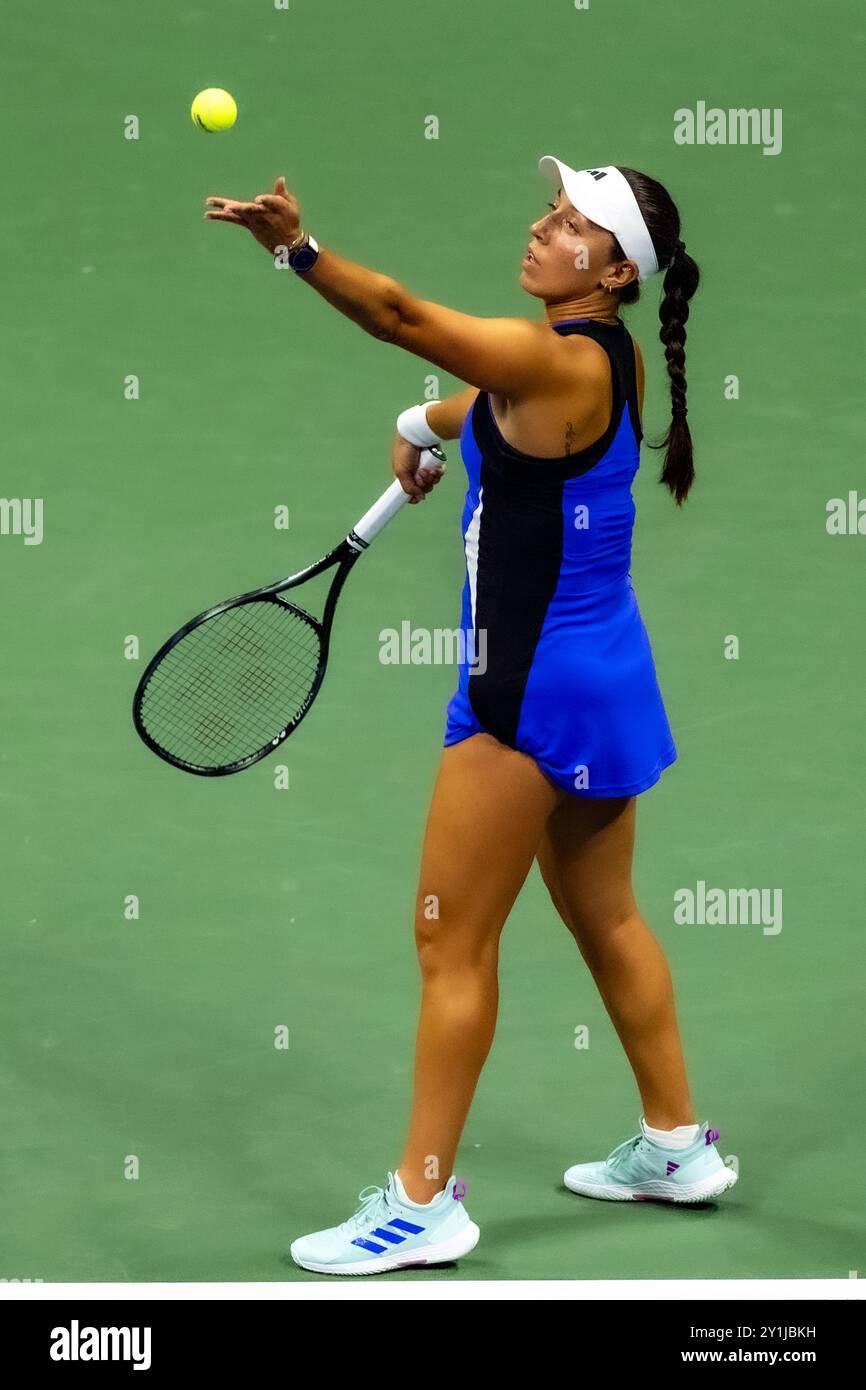 Jessica Pegula (USA) competes in Women's semifinals at the 2024 US Open Tennis. Stock Photo