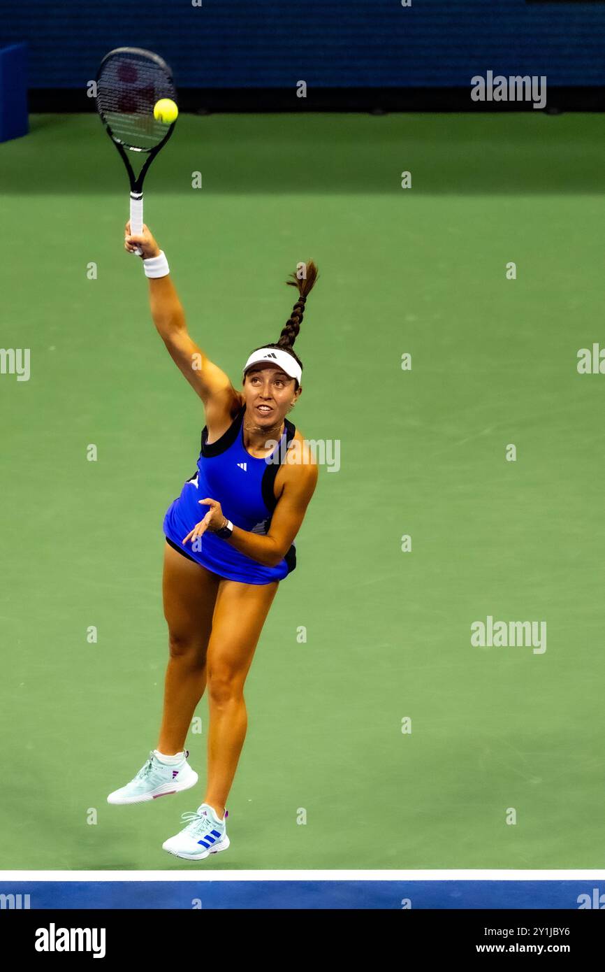 Jessica Pegula (USA) competes in Women's semifinals at the 2024 US Open Tennis. Stock Photo