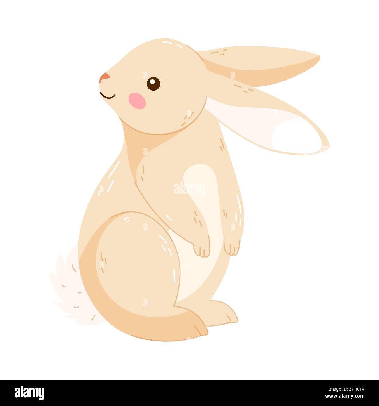 cute cartoon bunny isolated on white Stock Vector Image & Art - Alamy