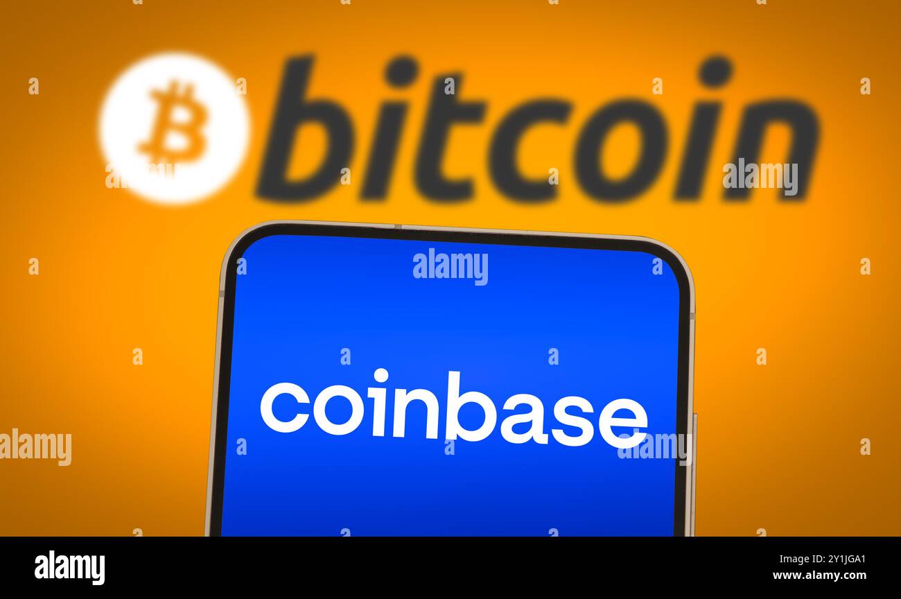 Coinbase crypto stock for bitcoin and other cryptocurrencies Stock Photo
