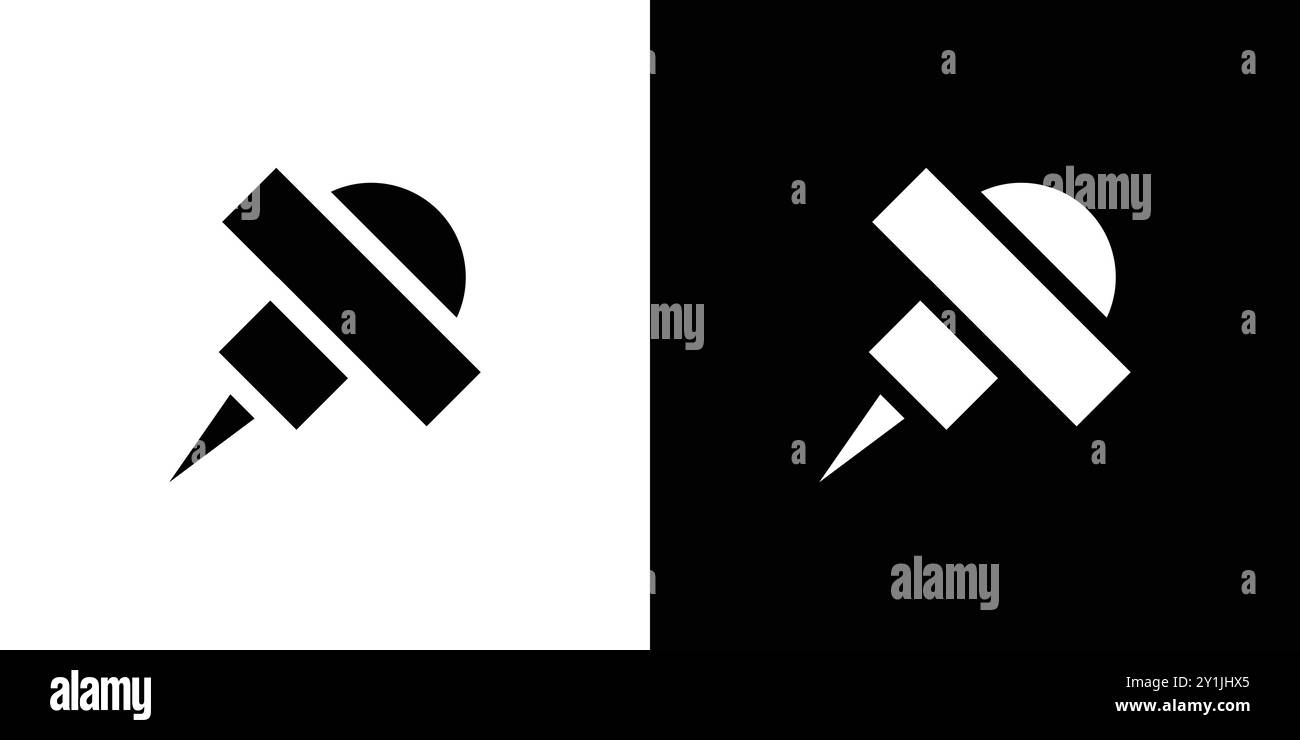 Push Pin icon design simple flat vector symbol outline collection set ...