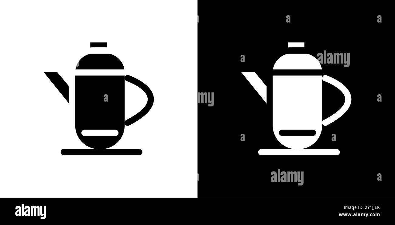 Teapot icon design simple flat vector symbol outline collection set logo Stock Vector