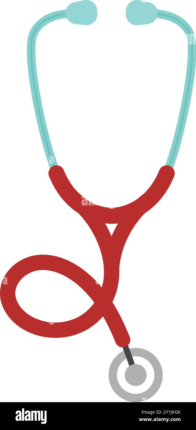 Medical stethoscope icon in flat style. Doctor instrument vector ...