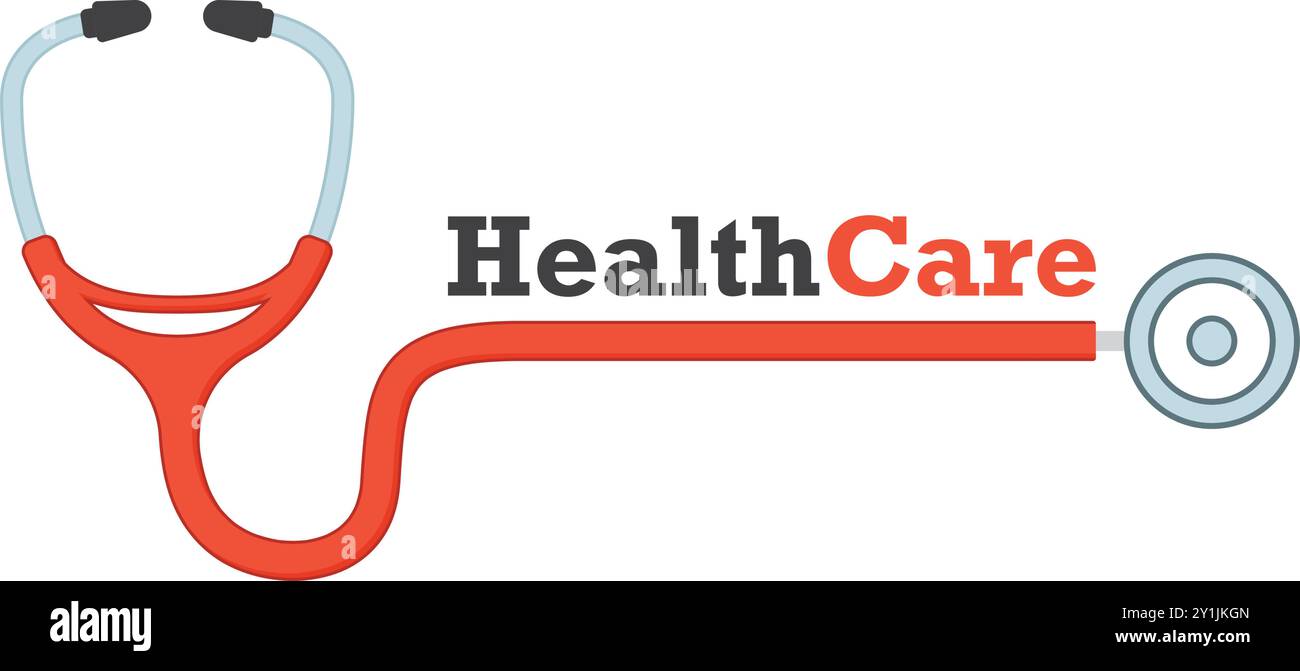 Medical stethoscope icon in flat style. Doctor instrument vector ...