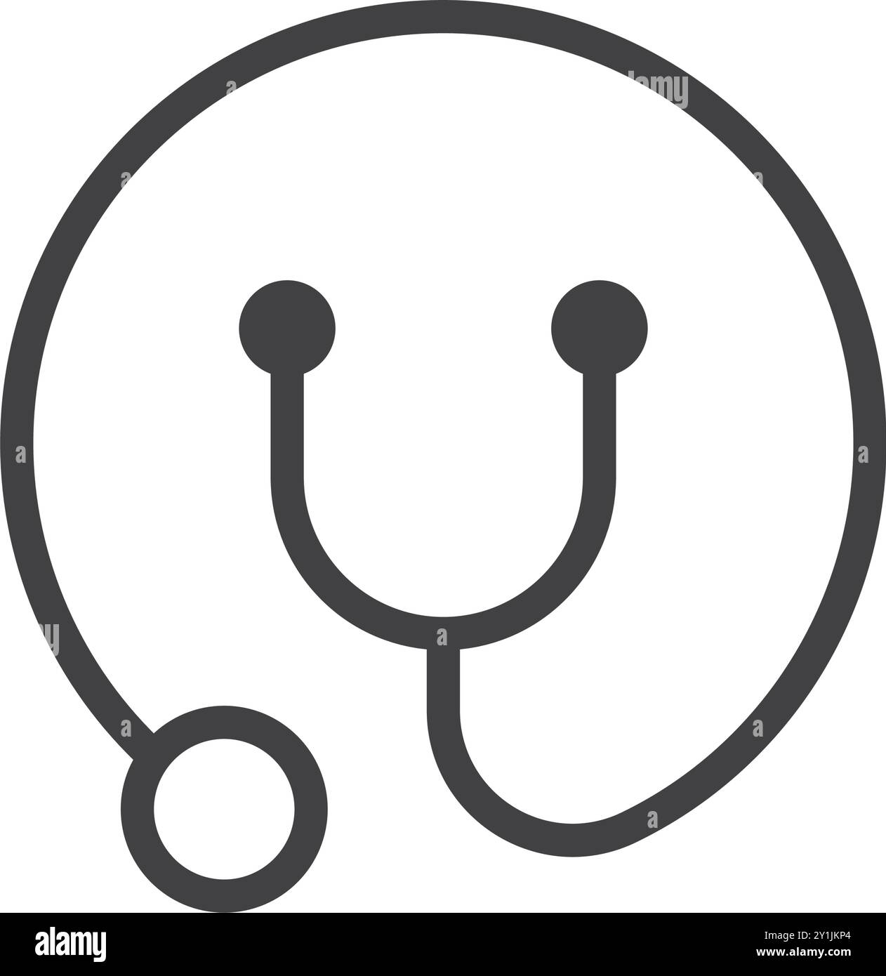 Medical stethoscope icon in flat style. Doctor instrument vector ...