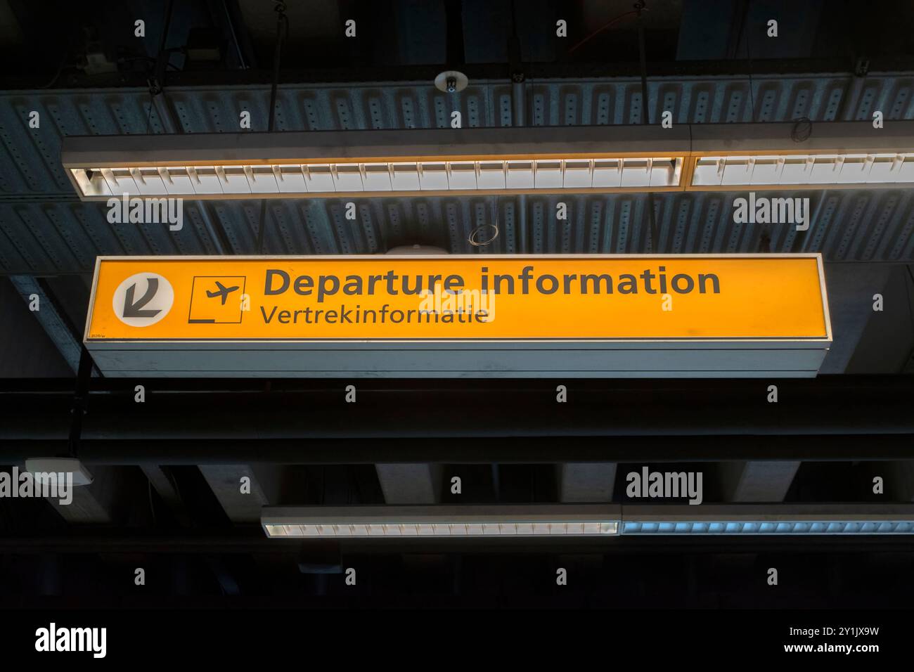 Direction Sign Before The Gates At Schiphol Airport The Netherlands 29-8-2024 Stock Photo