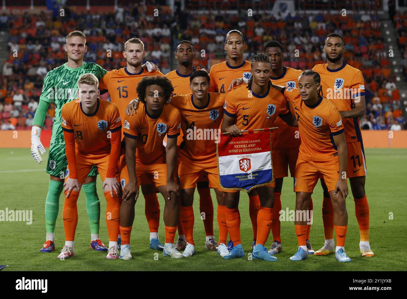 EINDHOVEN - (l-r) Joshua Zirkzee of Holland, Xavi Simons of