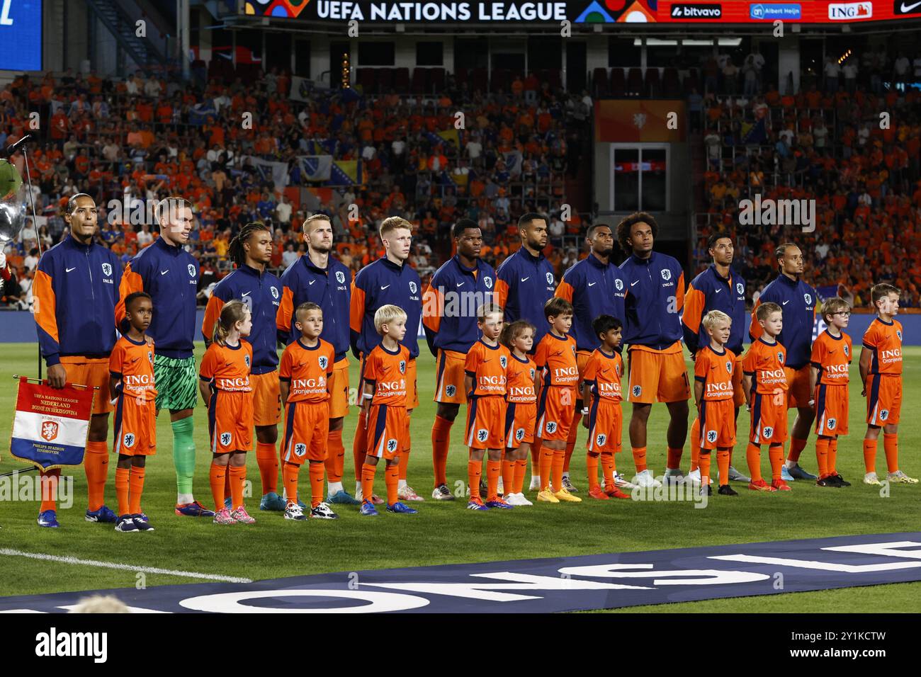 EINDHOVEN - (l-r) Joshua Zirkzee of Holland, Xavi Simons of