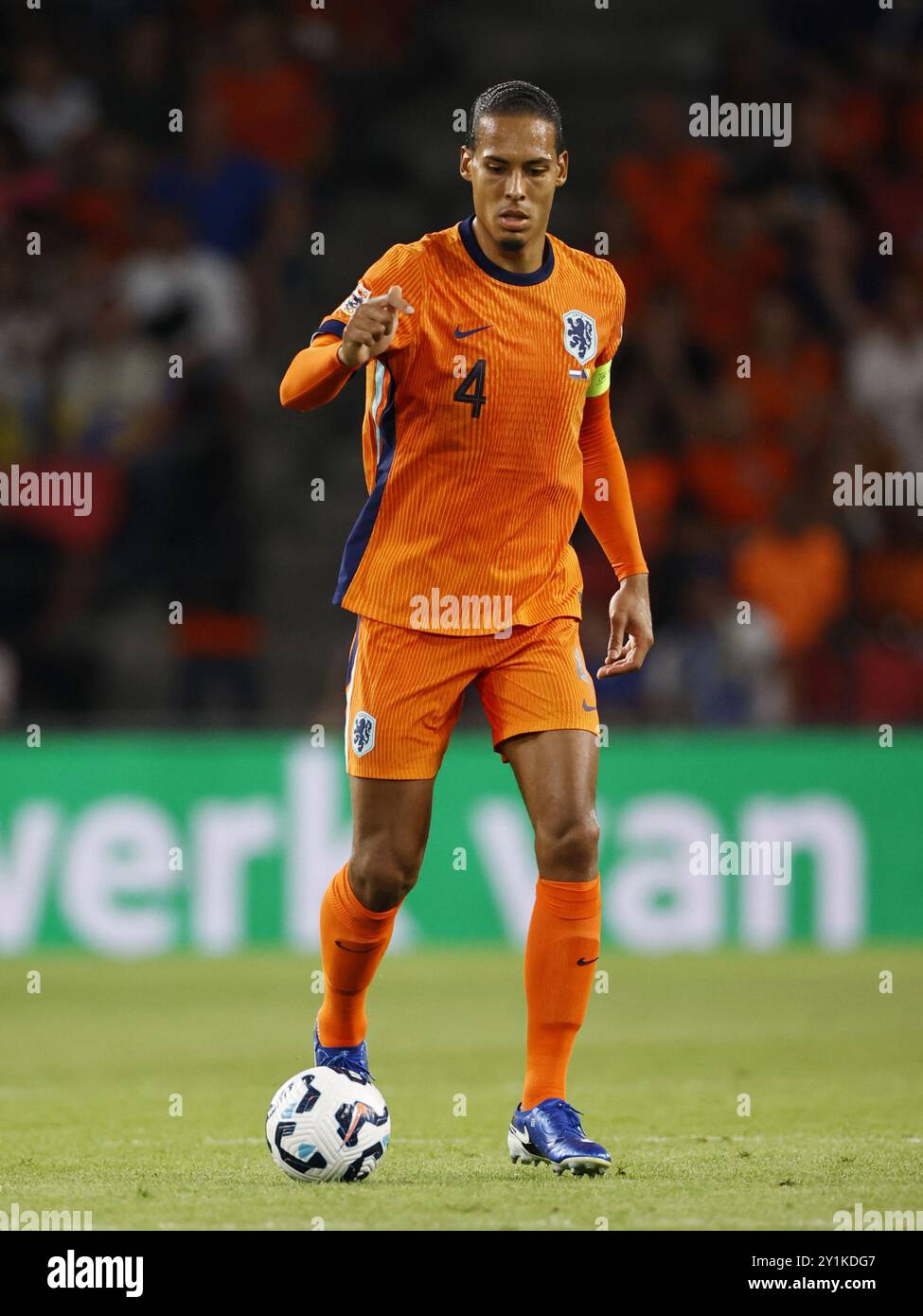 EINDHOVEN - Virgil van Dijk of Holland during the UEFA Nations League match between the Netherlands and Bosnia and Herzegovina at Phillips Stadium on Sept. 7, 2024 in Eindhoven, Netherlands. ANP MAURICE VAN STEEN Stock Photo