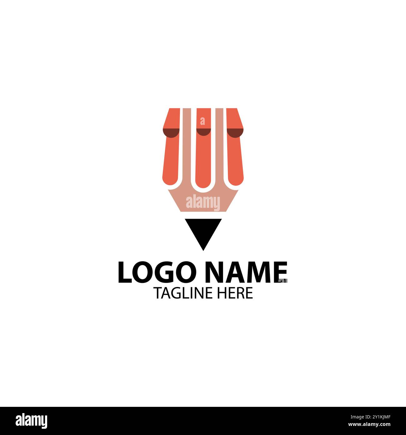 pencil shop logo design vector Stock Vector