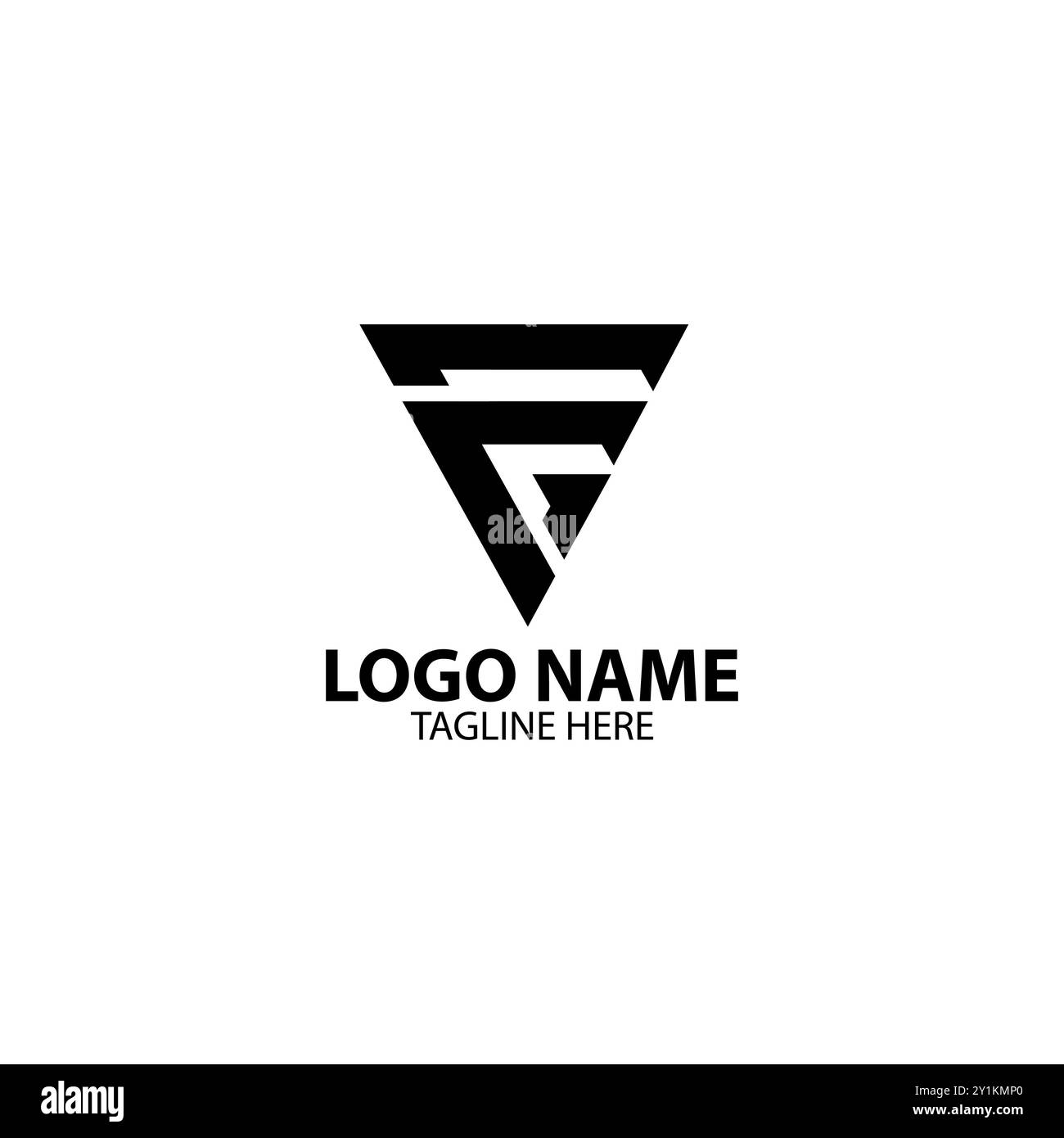 initial FG triangle monogram logo design vector Stock Vector