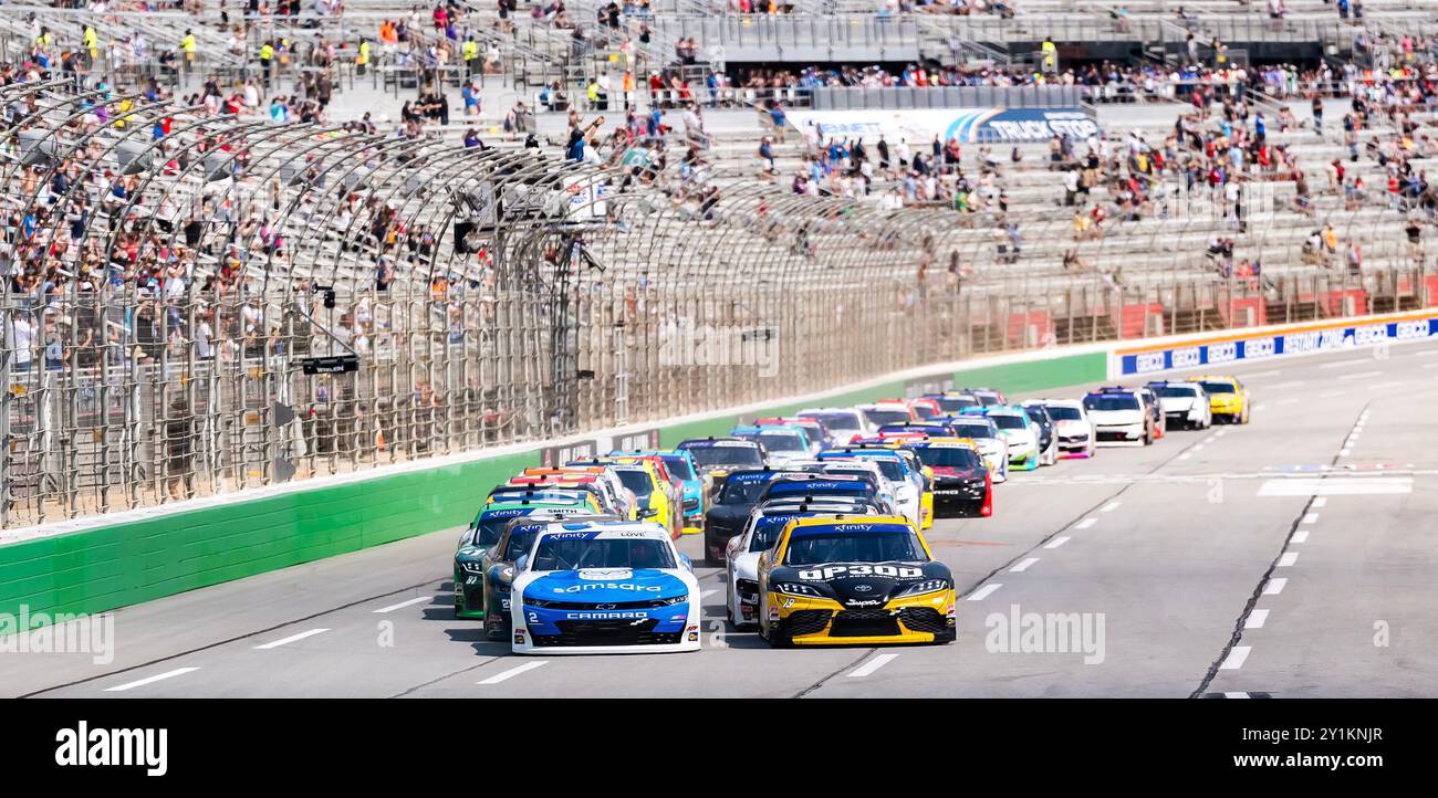 Hampton, Ga, USA. 7th Sep, 2024. NASCAR Xfinity Series driver, JESSE LOVE (2) races through the turns during the Focused Health 250 at Atlanta Motor Speedway in Hampton, GA. (Credit Image: © Walter G. Arce Sr./ASP via ZUMA Press Wire) EDITORIAL USAGE ONLY! Not for Commercial USAGE! Credit: ZUMA Press, Inc./Alamy Live News Stock Photo