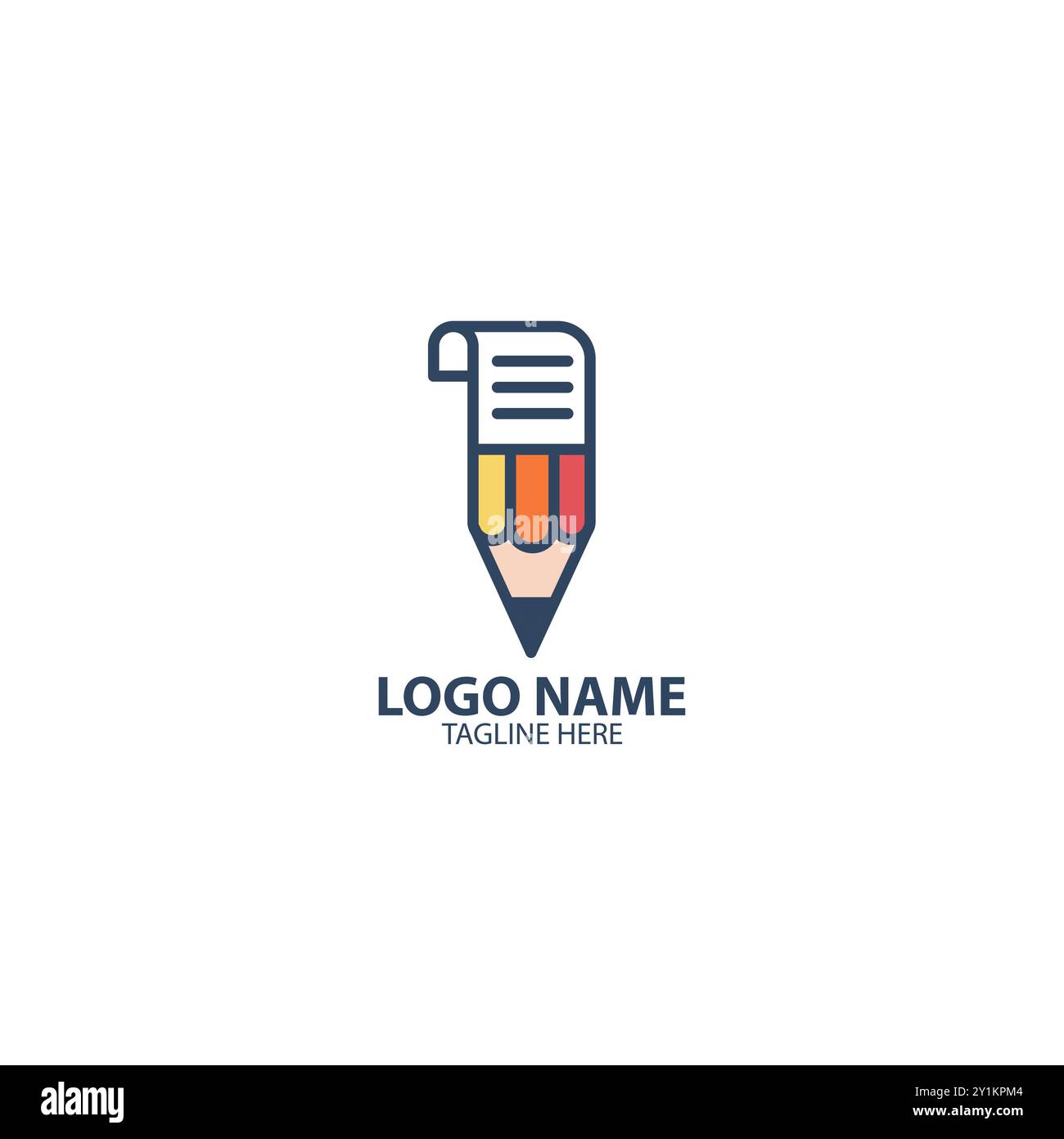 bill pencil logo design vector Stock Vector