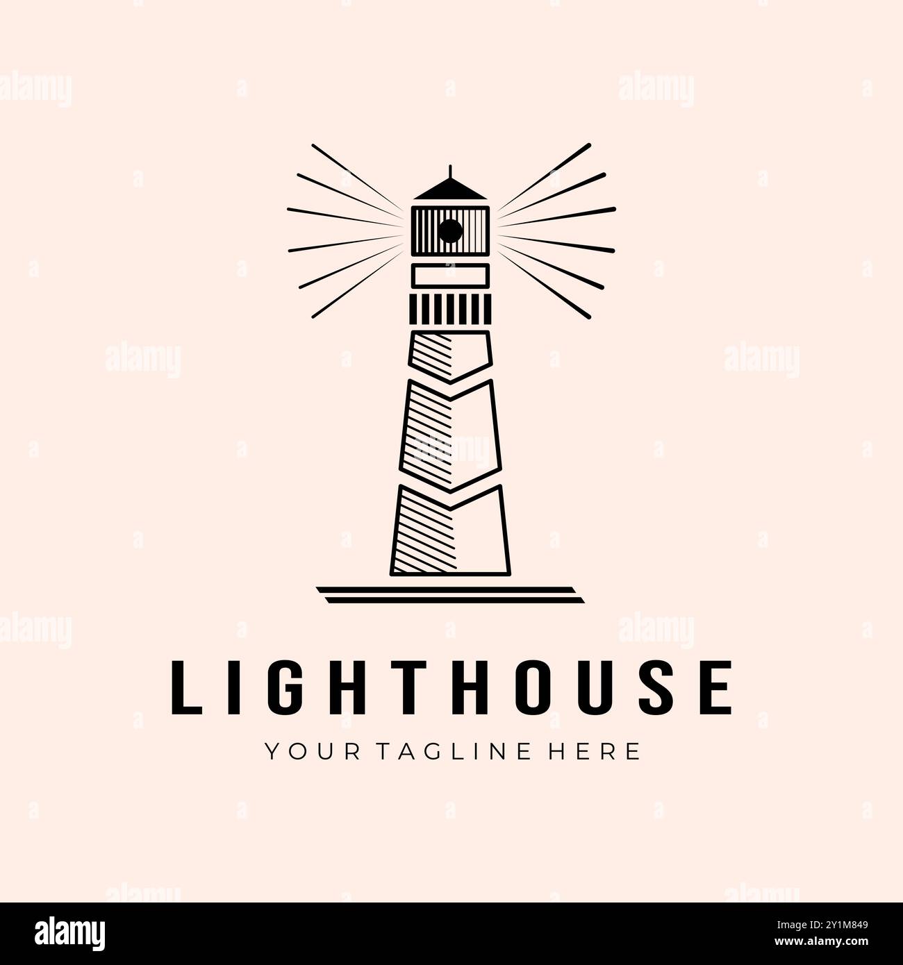 Lighthouse Logo Template Illustration Design Vector Stock Vector