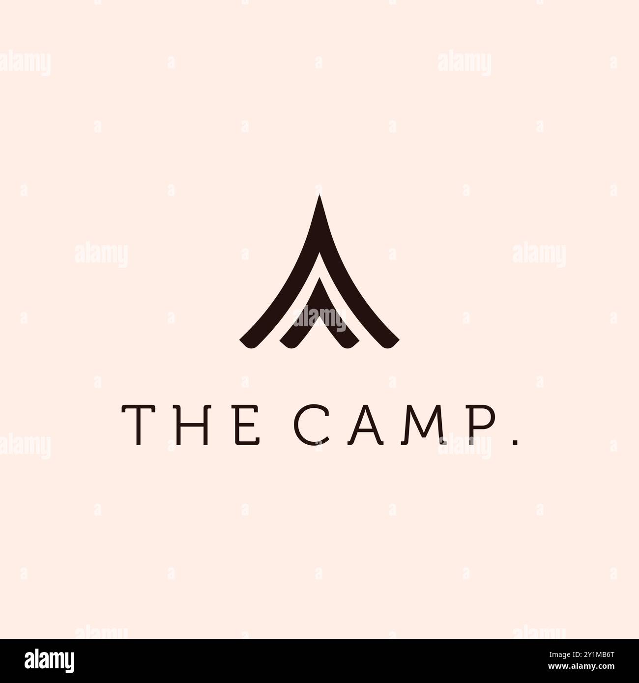 Camping Tent Simple Minimalist Logo Vector Illustration Design Stock Vector