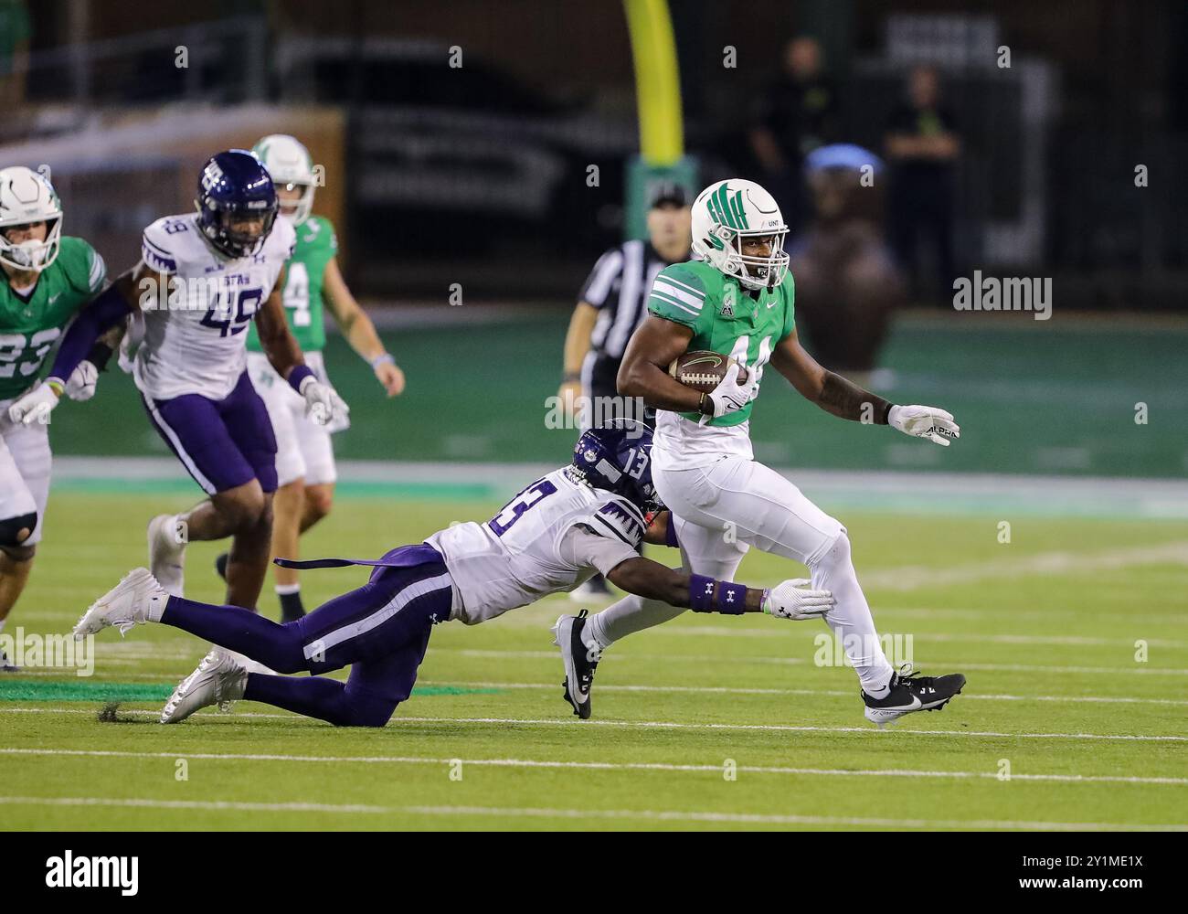 September 07, 2024:.North Texas Mean Green running back Damashja 