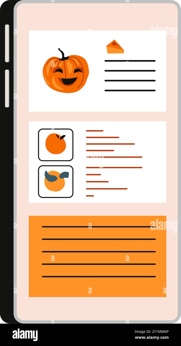 Halloween smartphone pumpkin interface vector Stock Vector Image & Art ...
