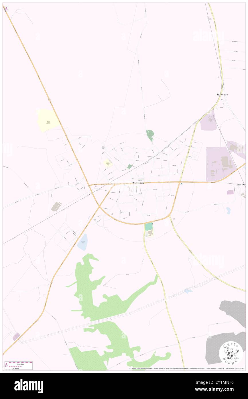 Warrenton, Abbeville County, US, United States, South Carolina, N 34 9' 23'', S 82 28' 31'', map, Cartascapes Map published in 2024. Explore Cartascapes, a map revealing Earth's diverse landscapes, cultures, and ecosystems. Journey through time and space, discovering the interconnectedness of our planet's past, present, and future. Stock Photo