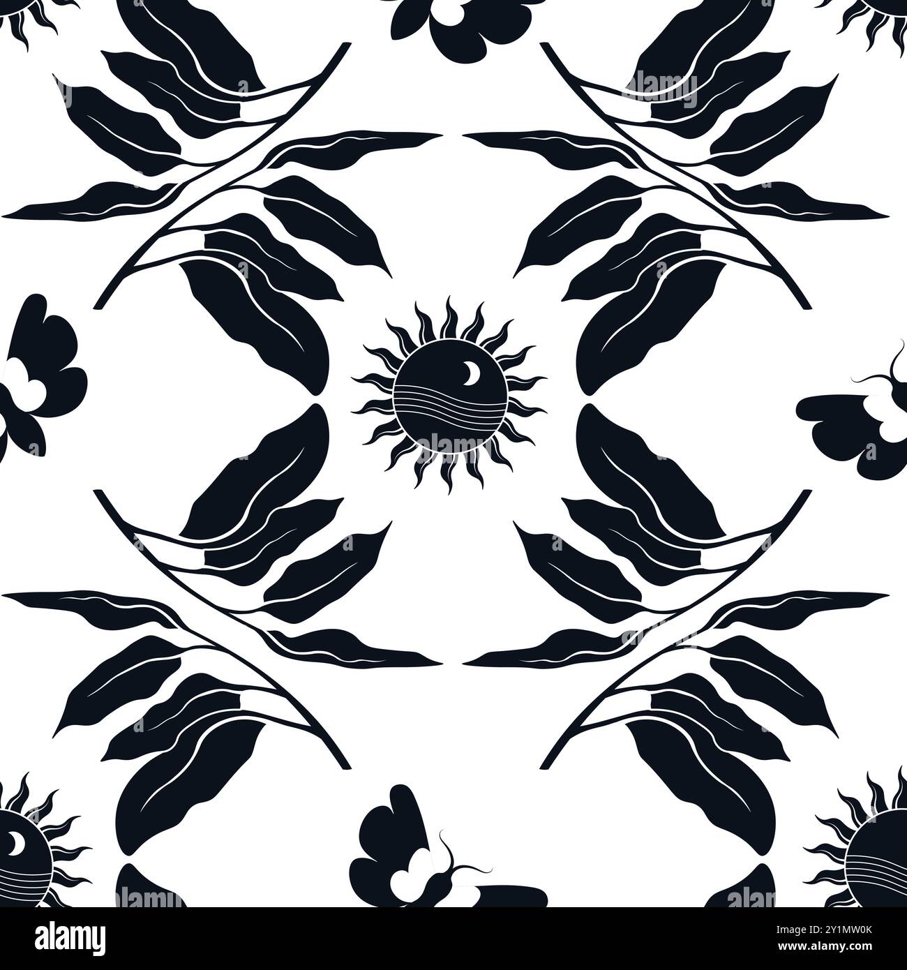 Vector seamless sun pattern hi-res stock photography and images - Alamy
