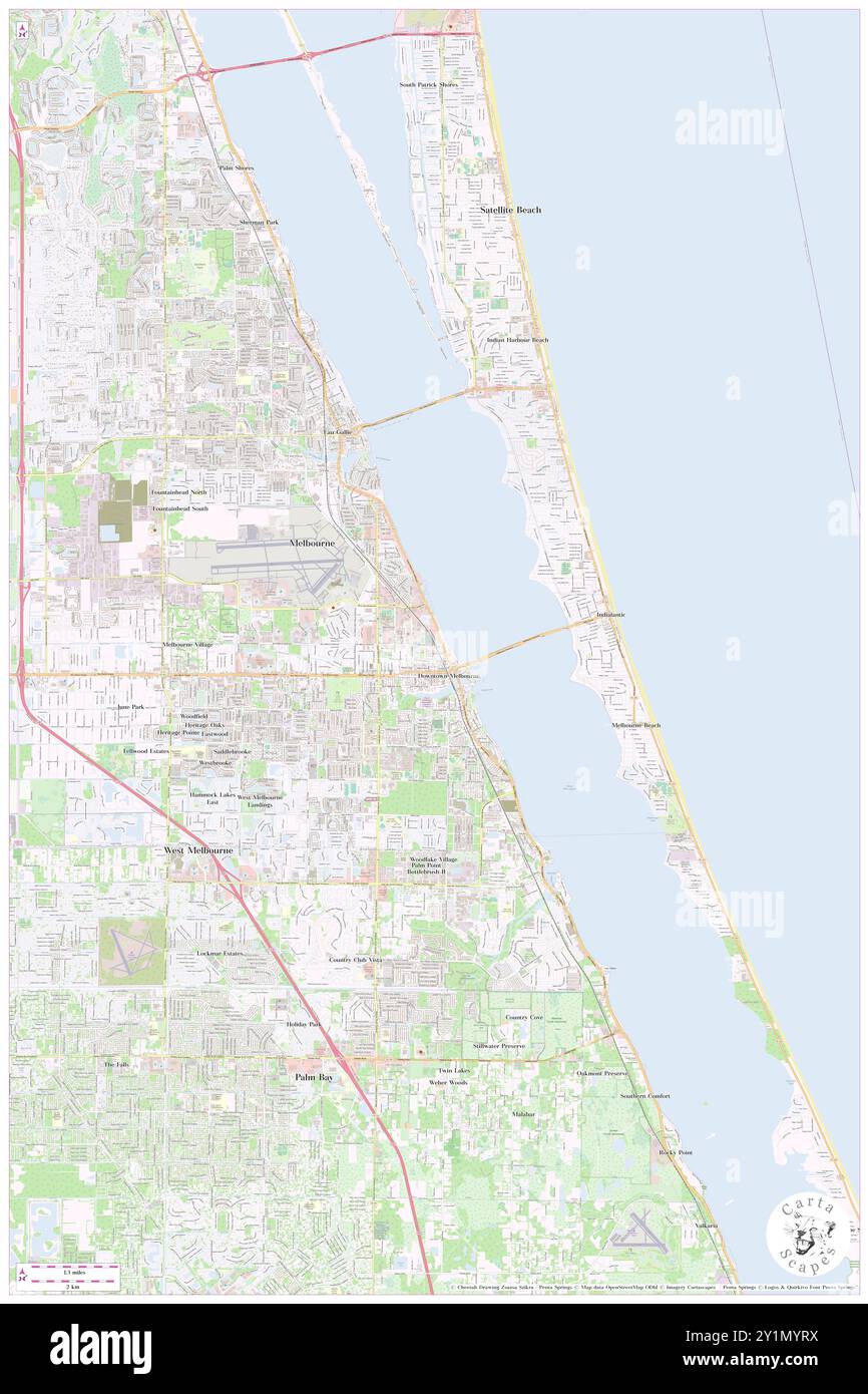 Map of melbourne florida Cut Out Stock Images & Pictures - Alamy