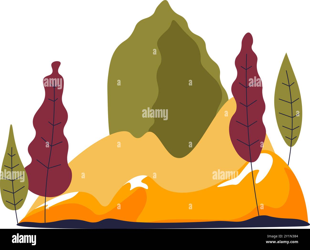 Autumn Landscape with Trees vector Stock Vector Image & Art - Alamy