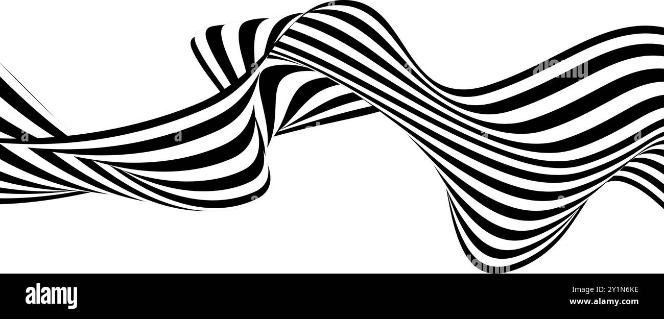 Black and white wavy background Cut Out Stock Images & Pictures - Alamy