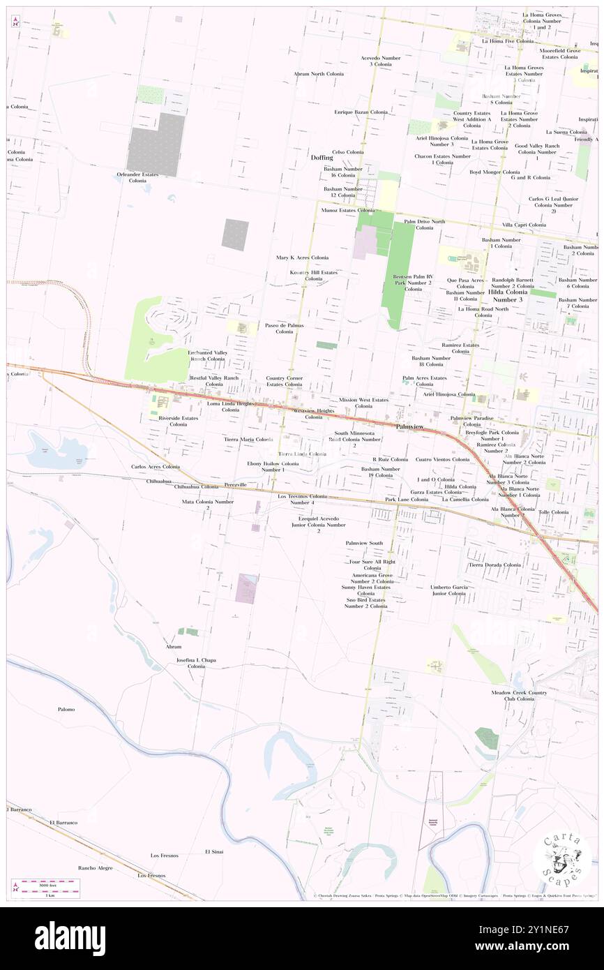 Tierra Linda Colonia, Hidalgo County, US, United States, Texas, N 26 13' 45'', S 98 23' 21'', map, Cartascapes Map published in 2024. Explore Cartascapes, a map revealing Earth's diverse landscapes, cultures, and ecosystems. Journey through time and space, discovering the interconnectedness of our planet's past, present, and future. Stock Photo