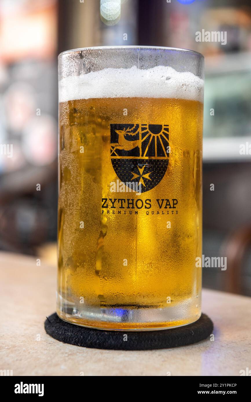 Bottle glass greek beer hi-res stock photography and images